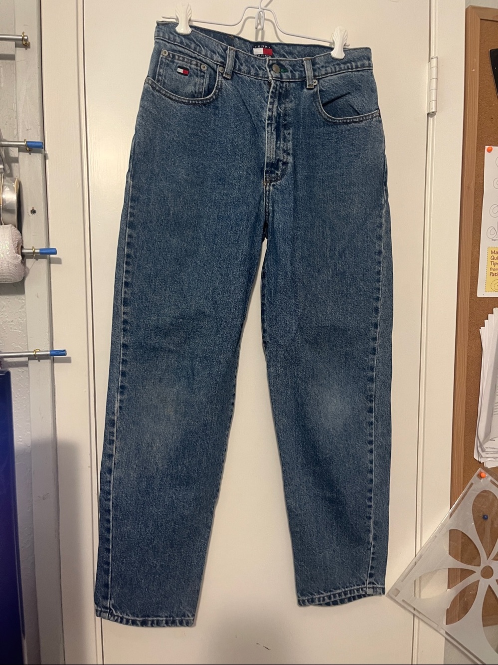 Tommy Hilfiger Vintage Light Blue Denim Jeans with Flag Patch